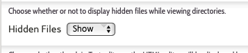 File Manager Preference to View Hidden Files